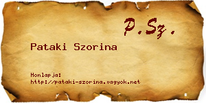 Pataki Szorina névjegykártya